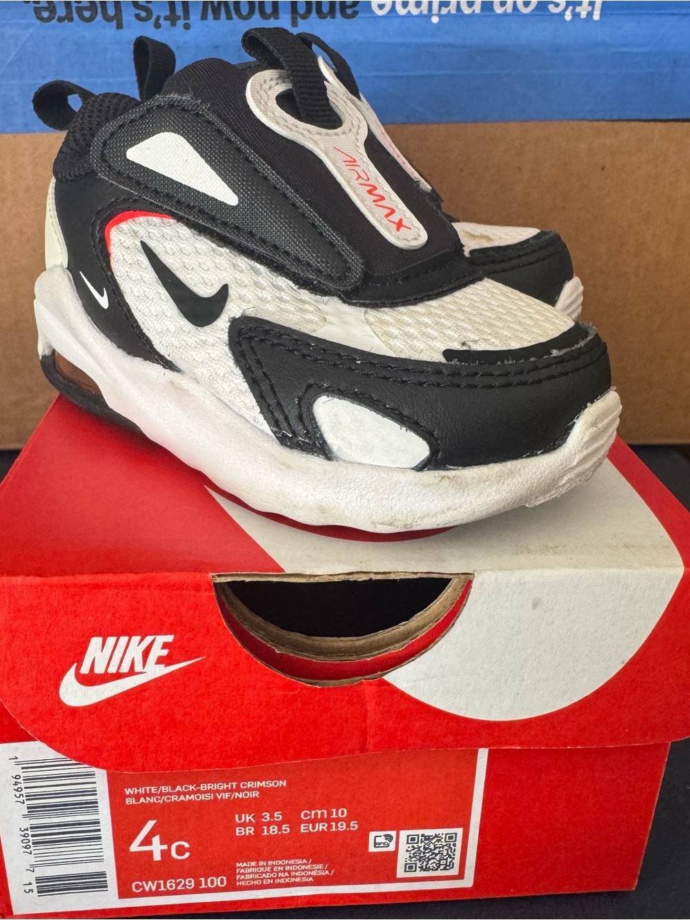 Nike Air Max Bolt Toddler Sneakers - White/Black/Bright Crimson